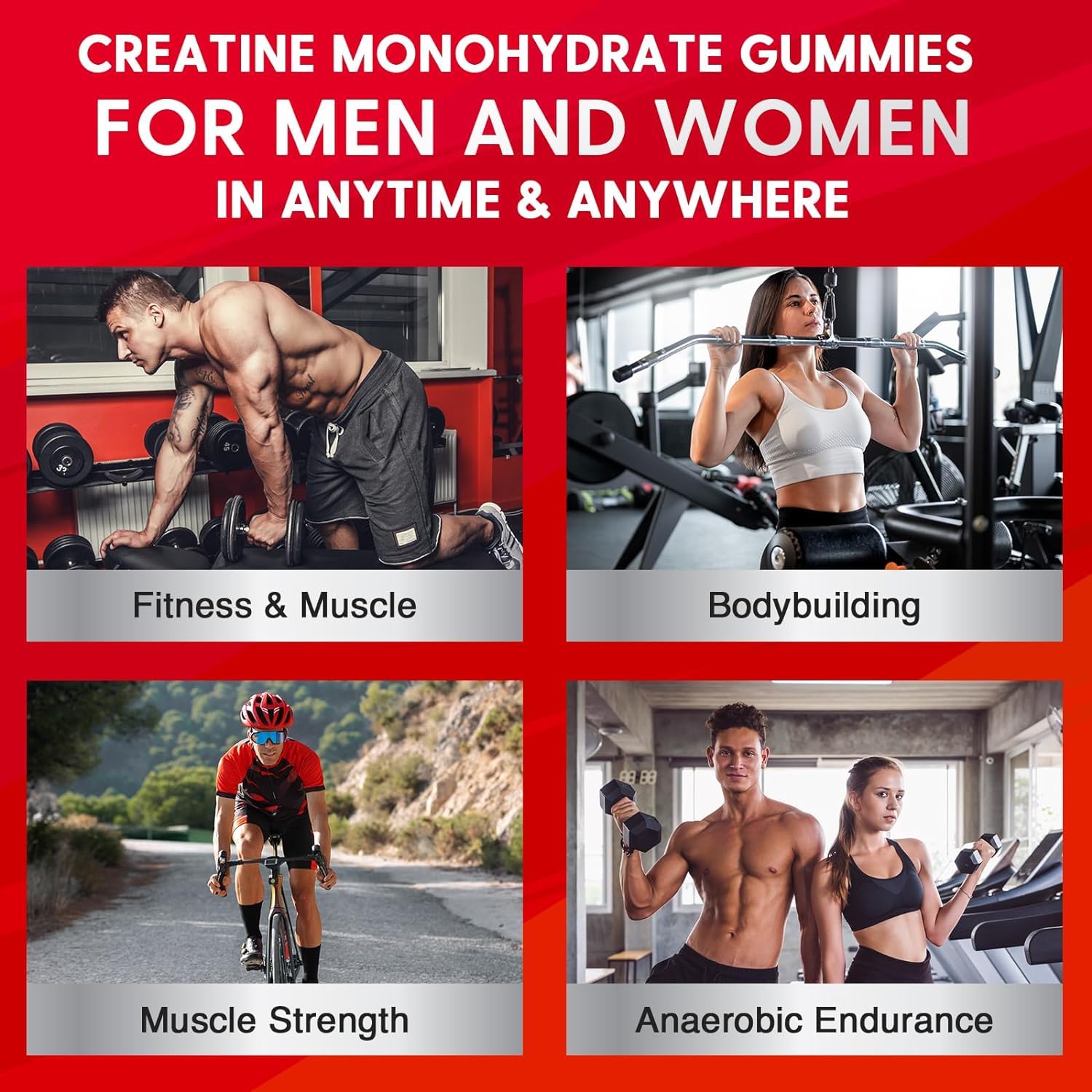 Mightnes Creatine Monohydrate Gummies open pack showing gummies
