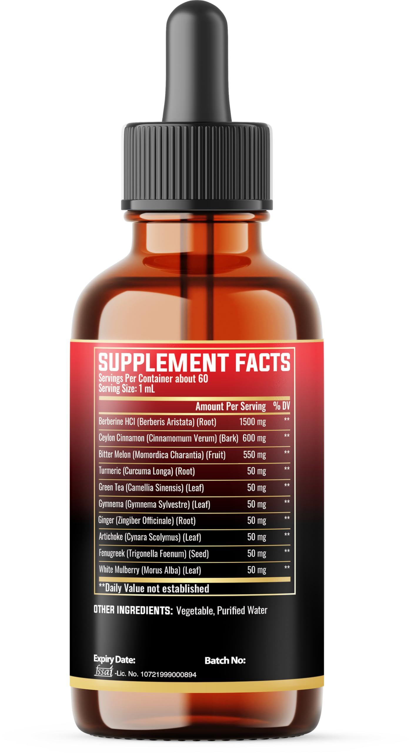 MILIVOL Berberine Liquid Drops on a kitchen counter