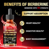 MILIVOL Berberine Liquid Drops with ingredients displayed
