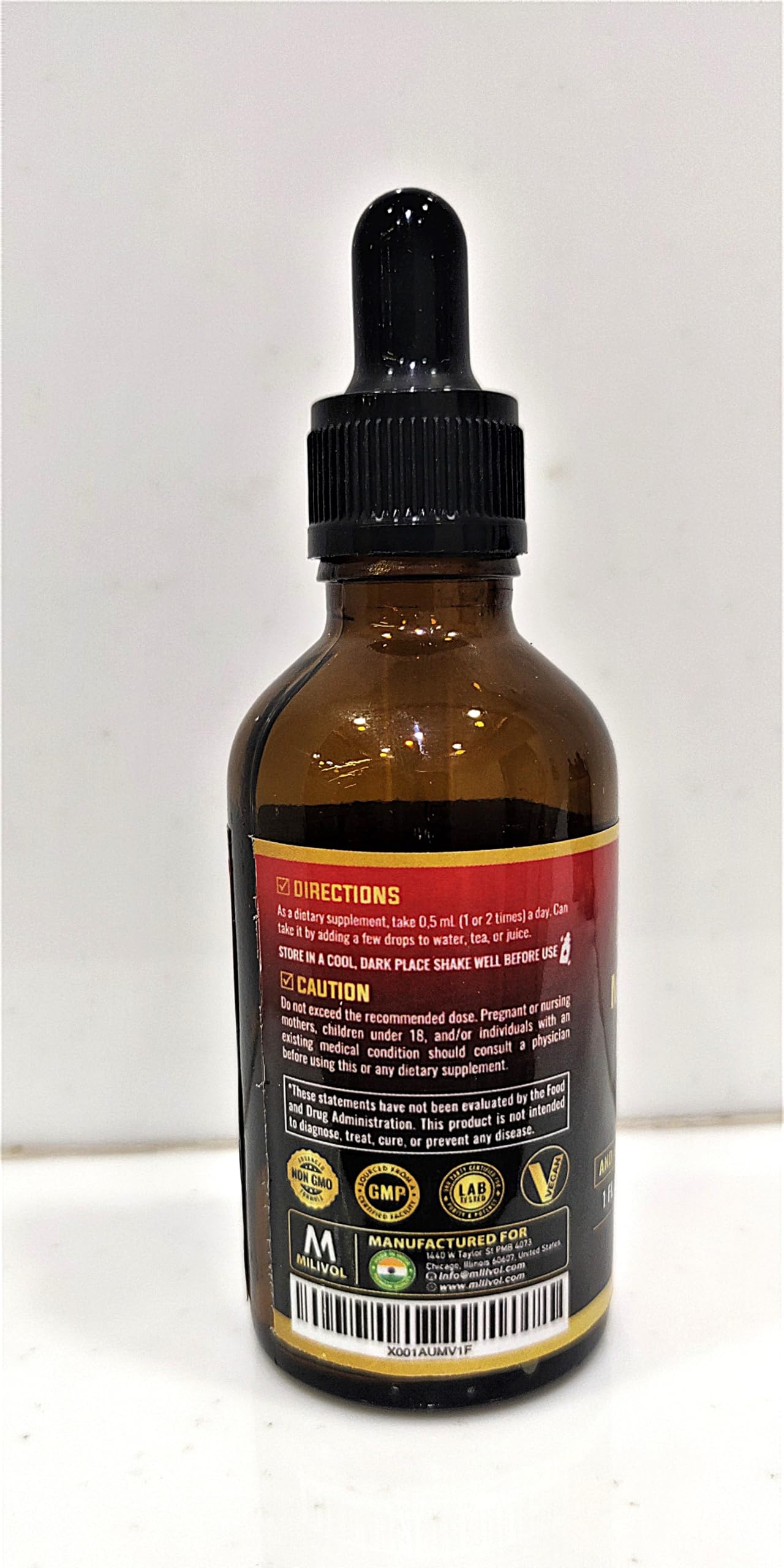 MILIVOL Dandelion Root Tincture 30ml ingredients list