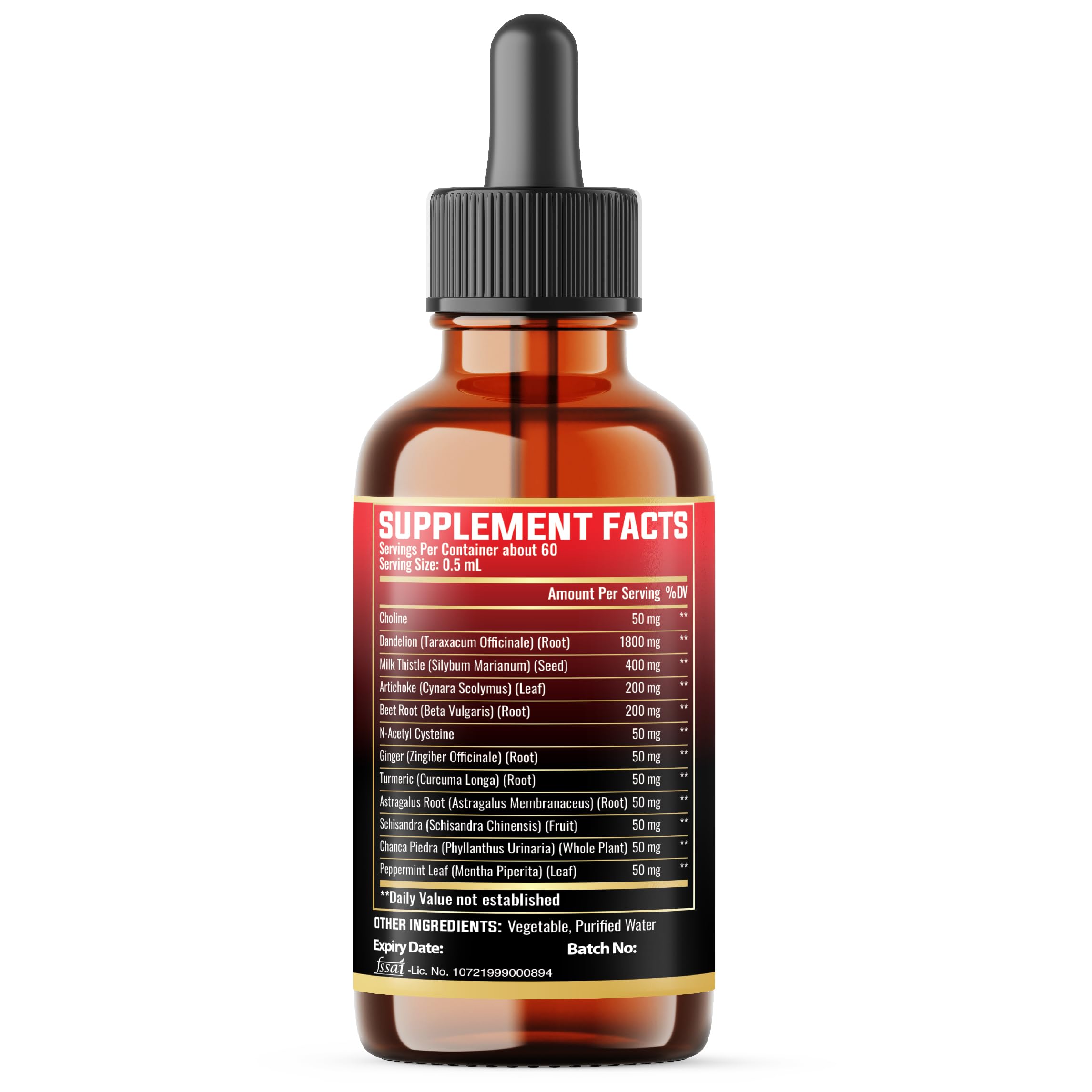 MILIVOL Dandelion Root Tincture 30ml packaging details