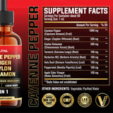 MILIVOL Liquid Cayenne Pepper Drops 60ml bottle with ingredients