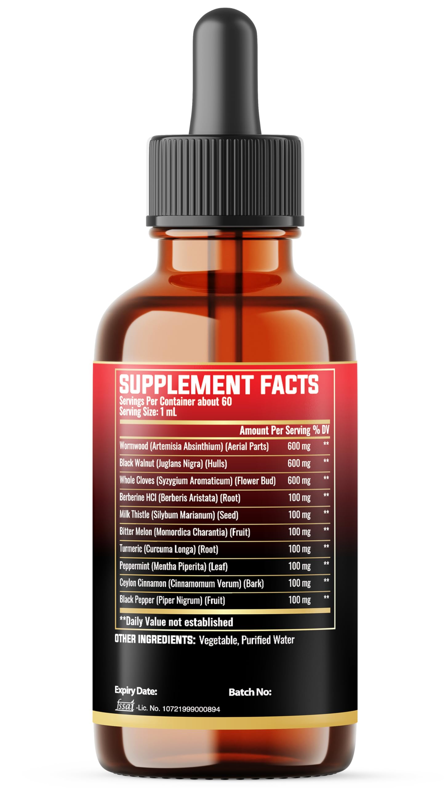 MILIVOL Wormwood Liquid Drops on a kitchen counter