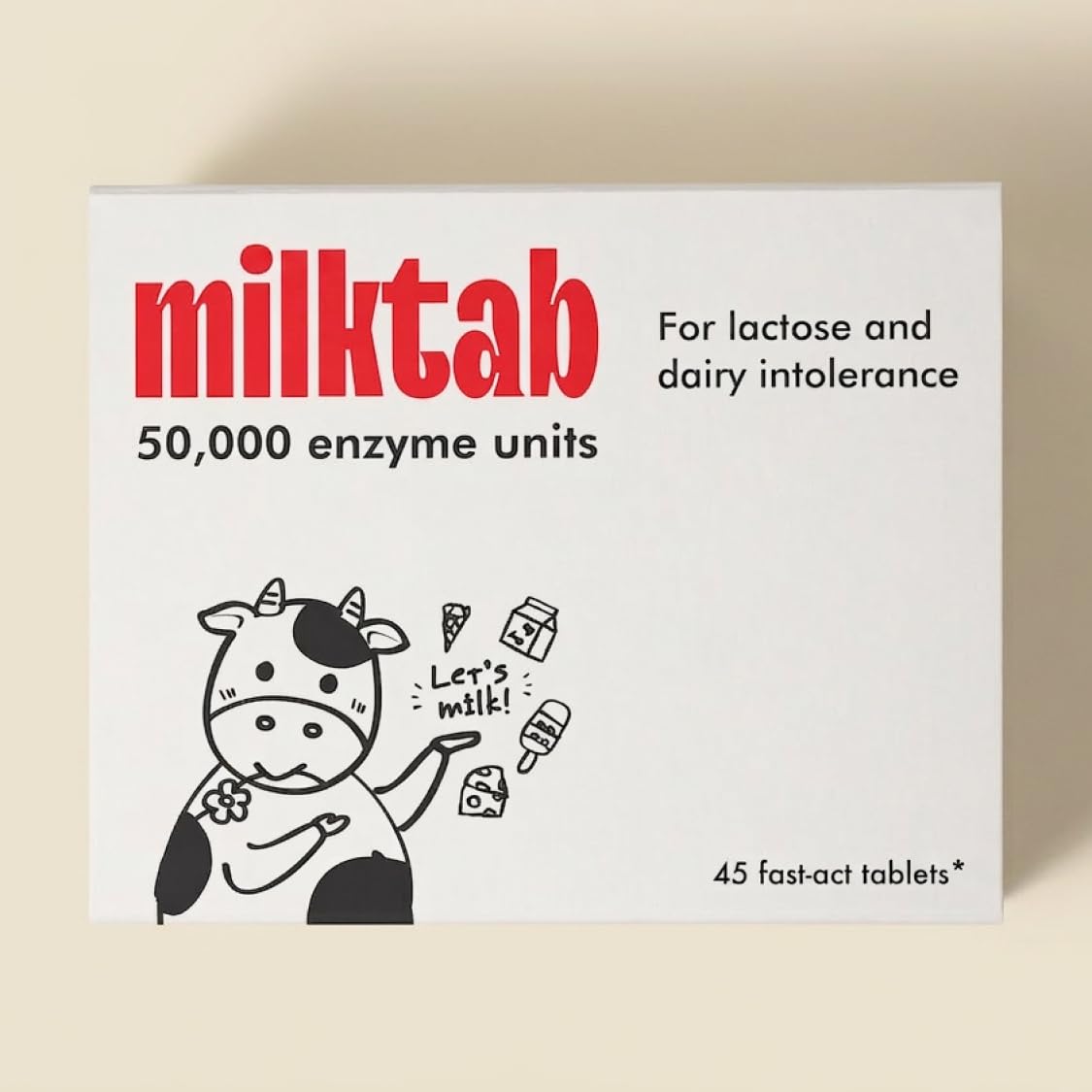 milktab Lactase Supplement 30 capsules front view
