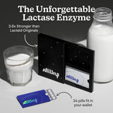 Milky Lactose Intolerance Pills in hand for portability