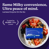 Milky Ultra Lactase Enzyme Tablets side view showing tablet size