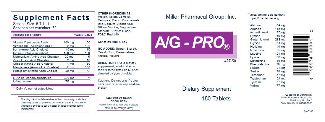 Miller A/G Pro 180 Tablets side view showing tablet size