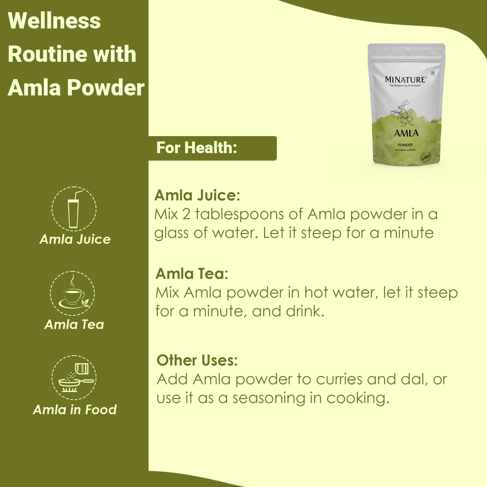 minature Amla Powder 100g in a bowl for hair mask preparation