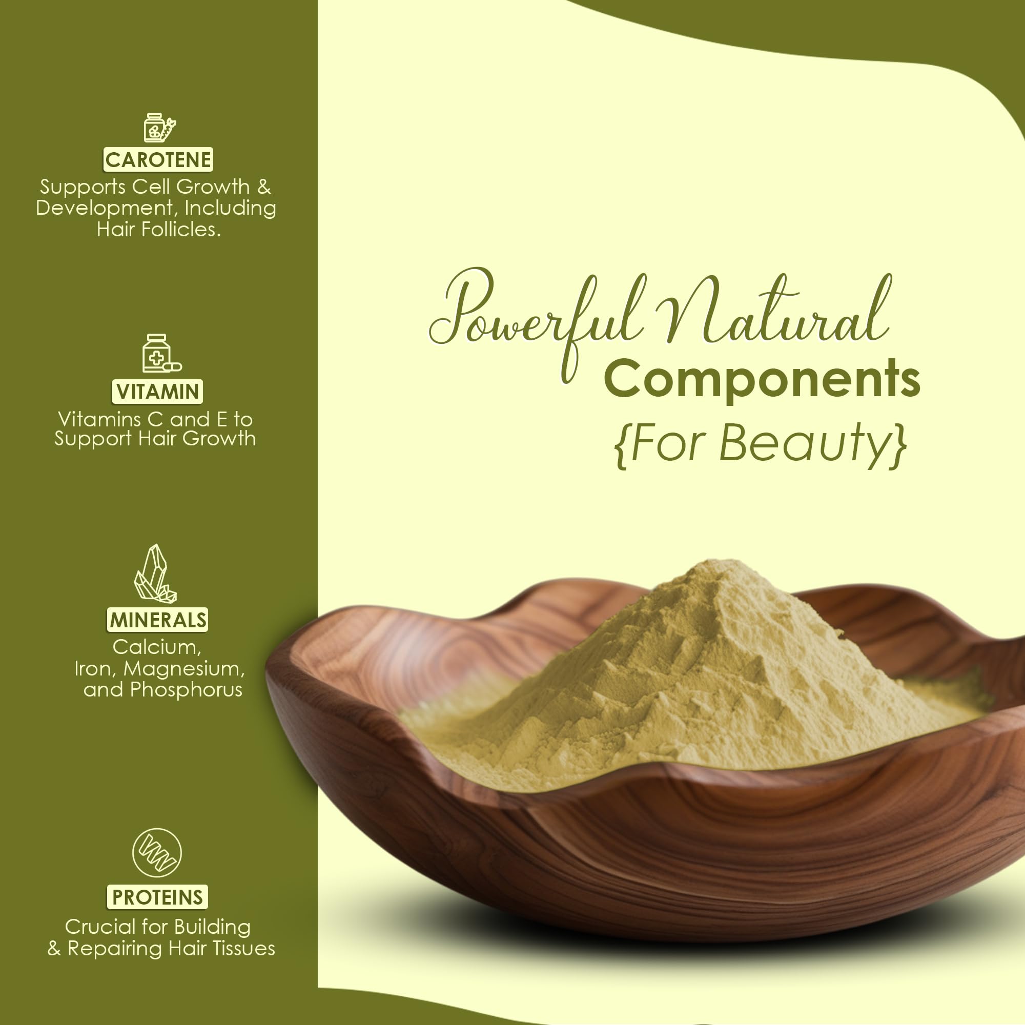 minature Amla Powder 100g scoop showing powder texture