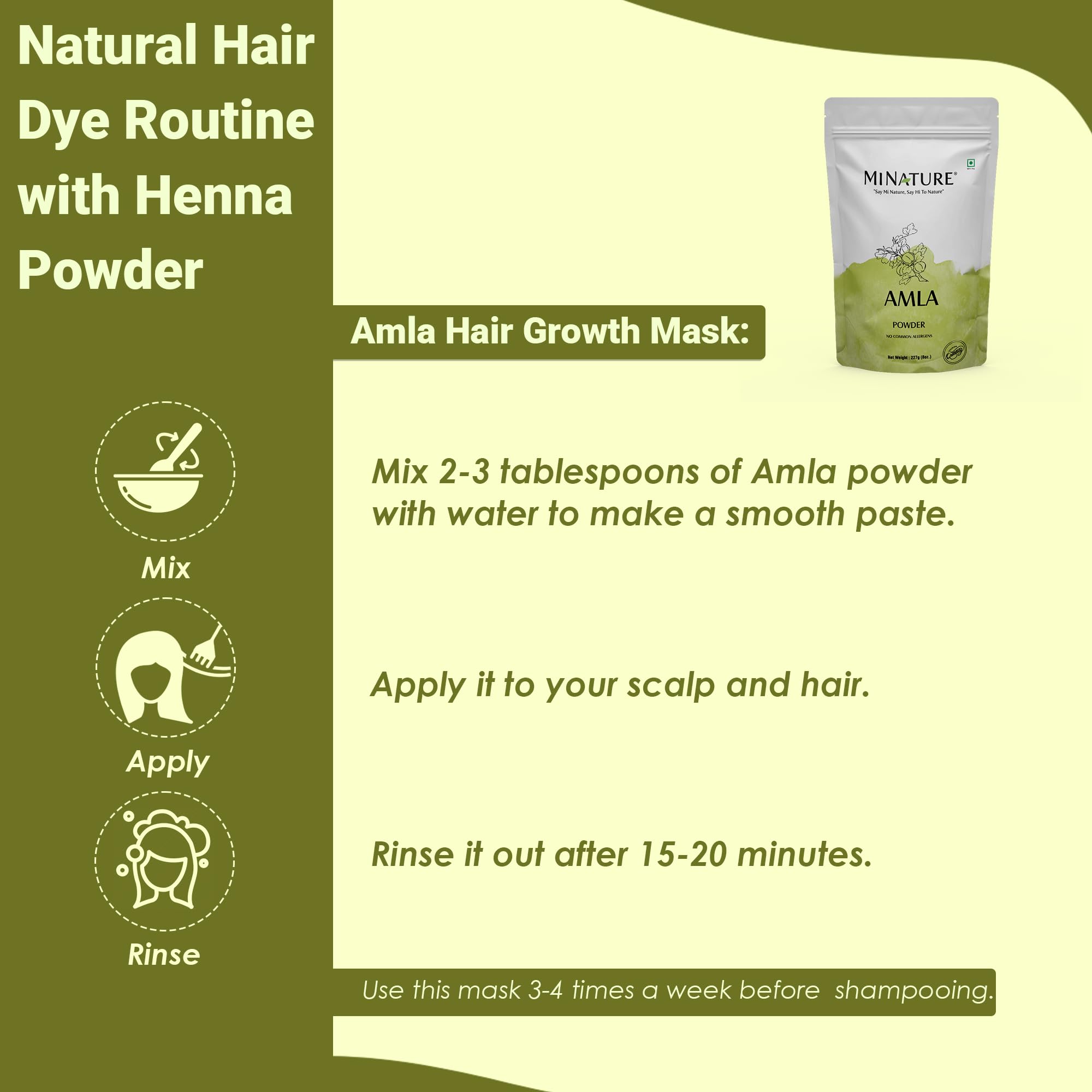 minature Amla Powder 100g with henna for hair