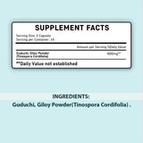 minature Giloy Tablets side view showing ingredients
