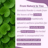 minature Gotu Kola Powder 240g back view showing ingredients