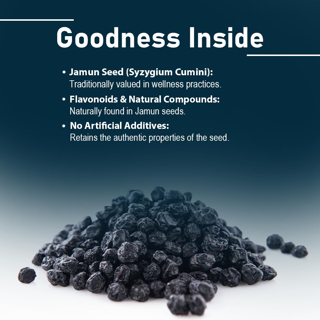 minature Jamun Seed Extract Tablets side view showing tablet count