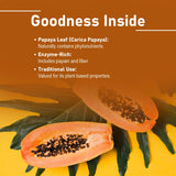 minature Papaya Leaf Tablets back view with ingredient list