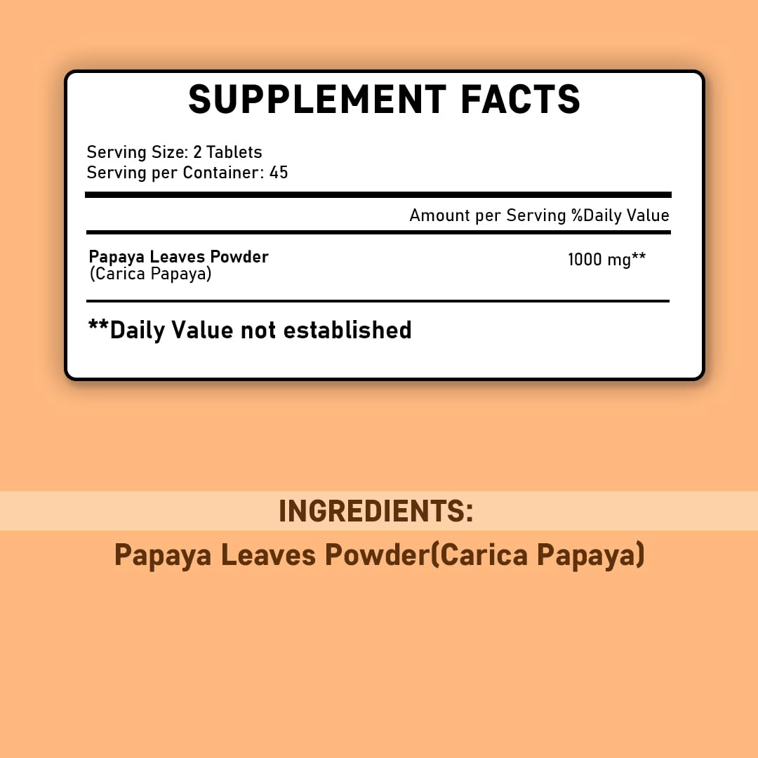 minature Papaya Leaf Tablets side view showing dosage