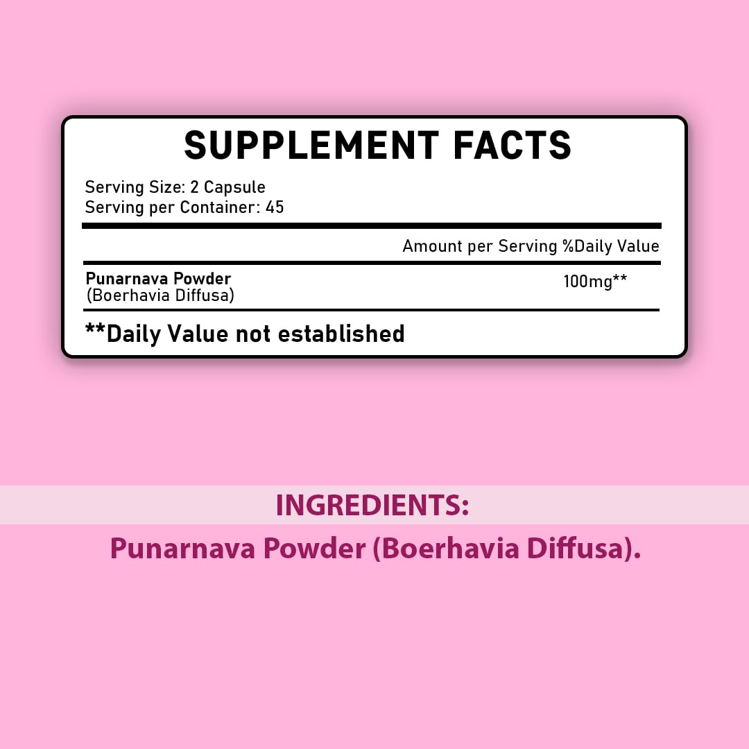 minature Punarnava Tablets 1000mg side view with dosage information