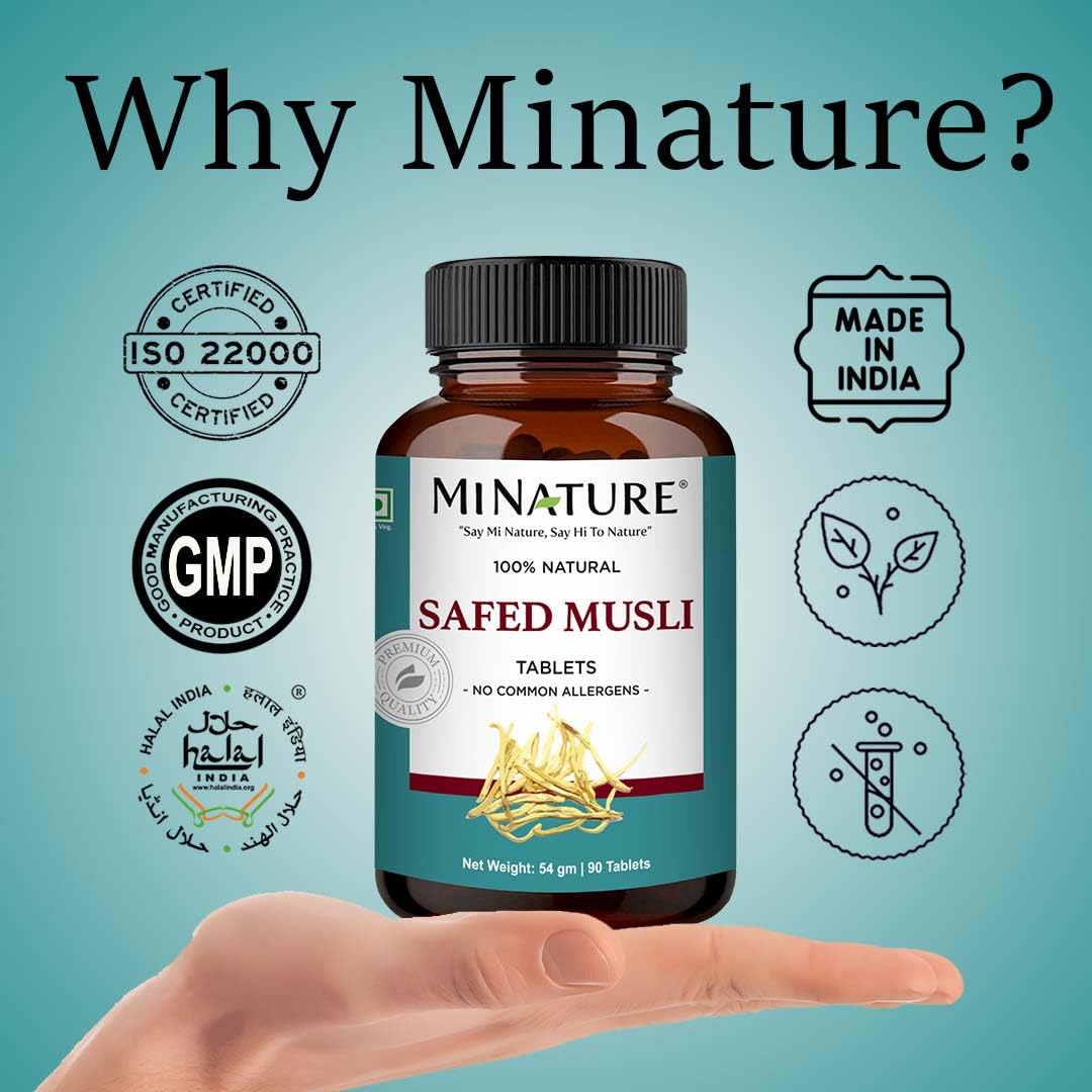 minature Safed Musli Tablets in a health setting