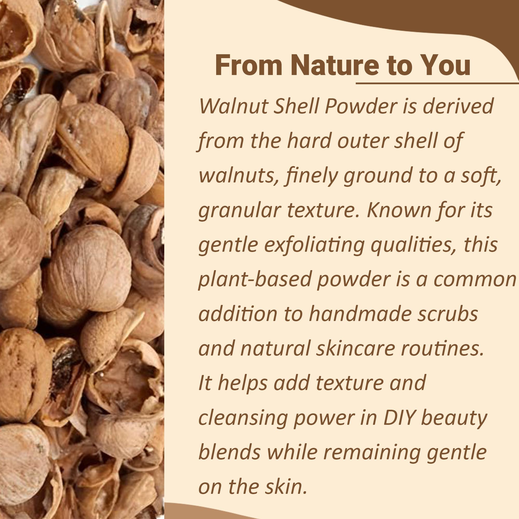 minature Walnut Shell Powder packaging side view