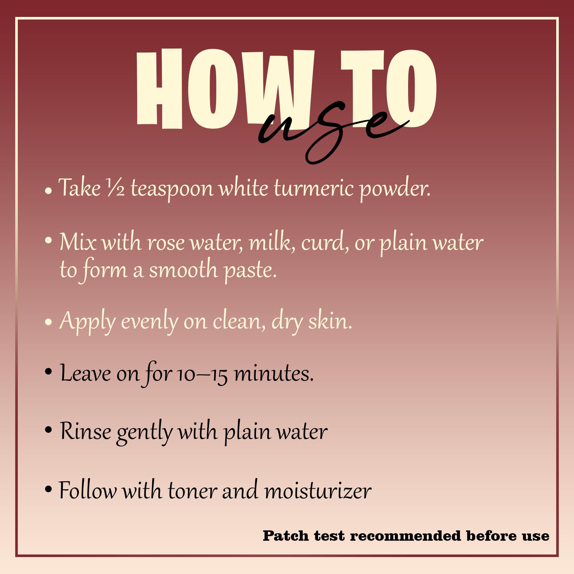 minature White Turmeric Powder Face Pack application process