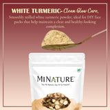 minature White Turmeric Powder packaging with ingredients