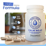 Mind Soak Calm No. 41 supplement ingredients list on the bottle