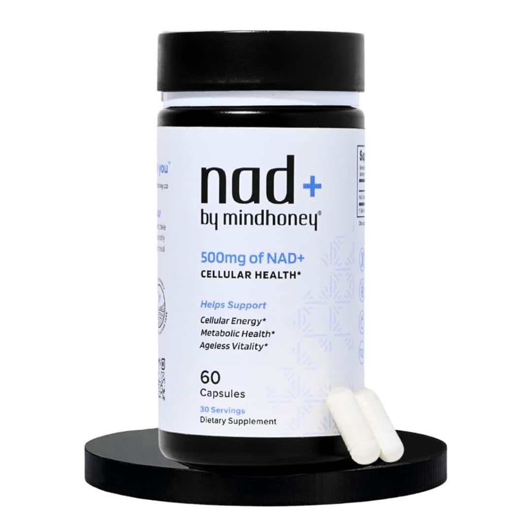 MINDHONEY NAD+ 500mg supplement capsule bottle front view