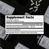 MINDHONEY NAD+ capsules on a wooden table