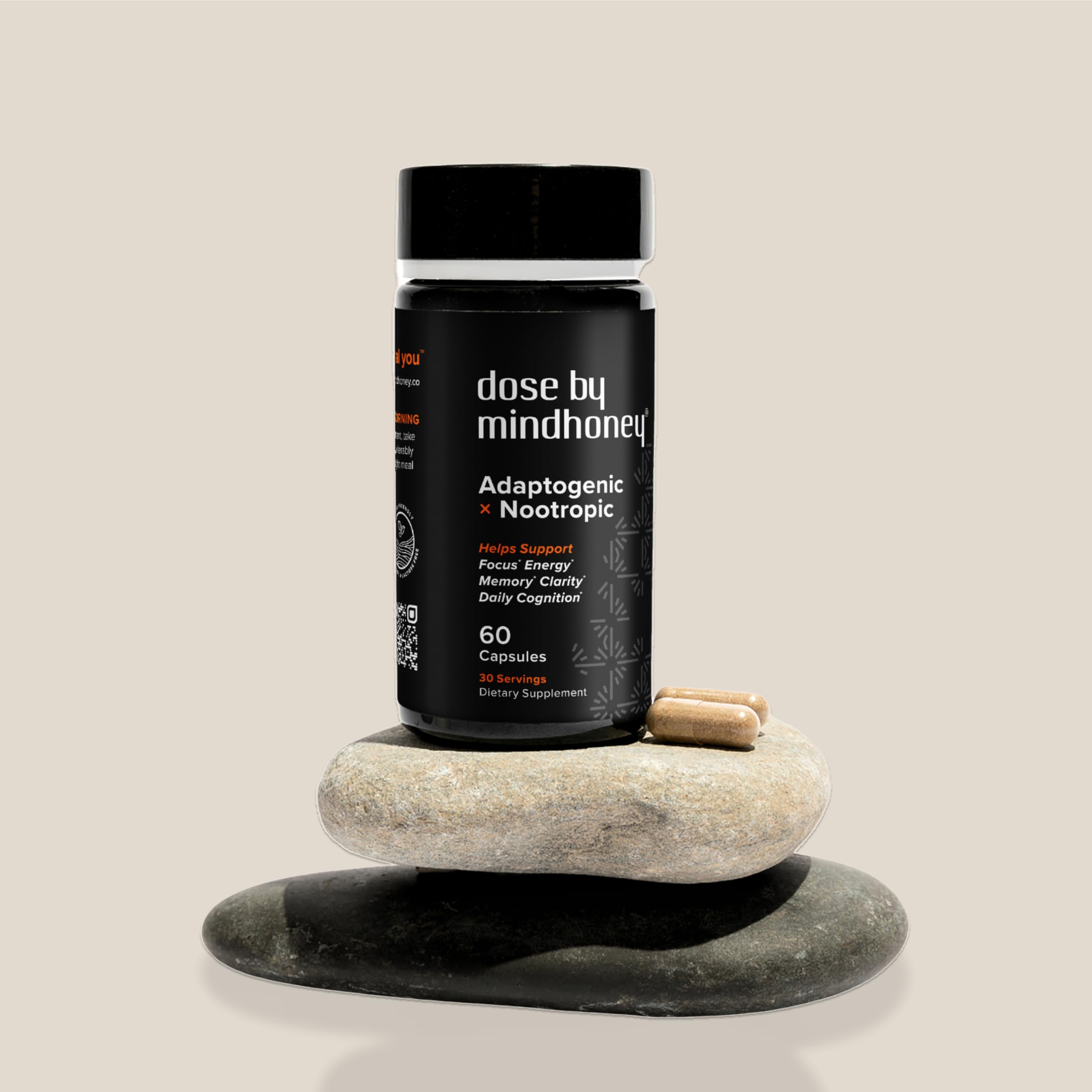 MINDHONEY Nootropic Supplement back view with nutritional information