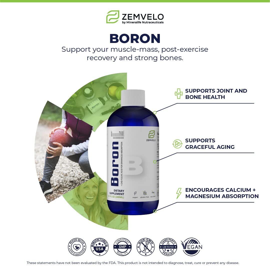 Mineralife Zemvelo Boron Liquid 2000 PPM label close-up