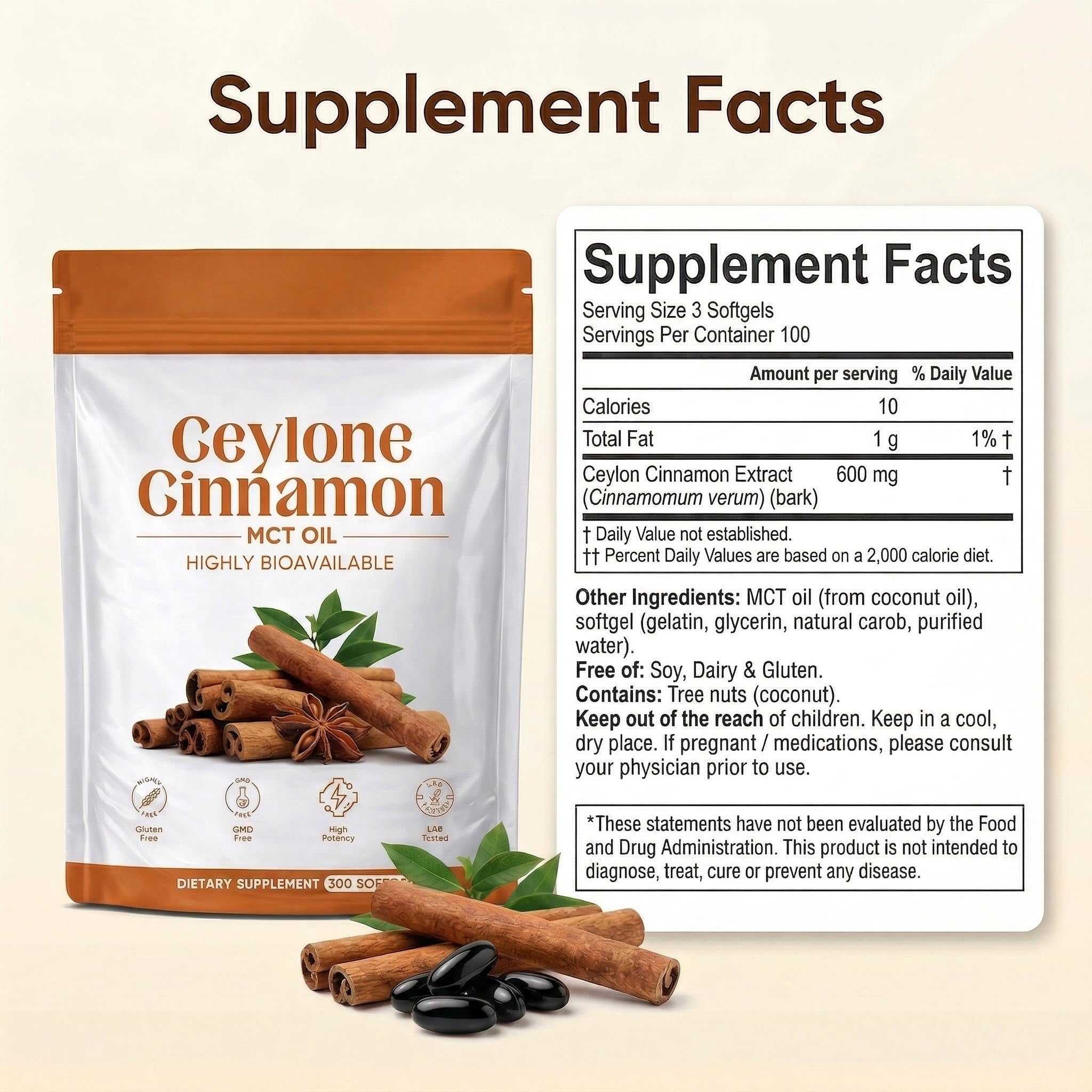 Minnah Ceylon Cinnamon Capsules packaging