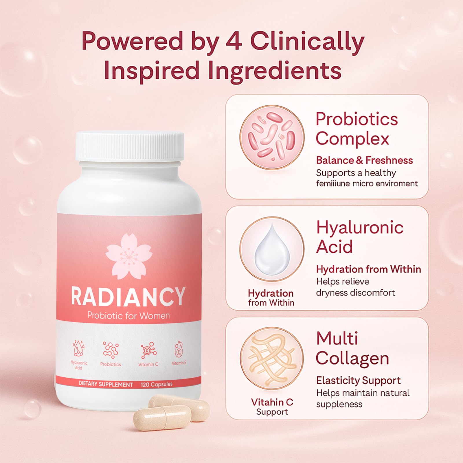 minyang Collagen Supplement side view with dosage details