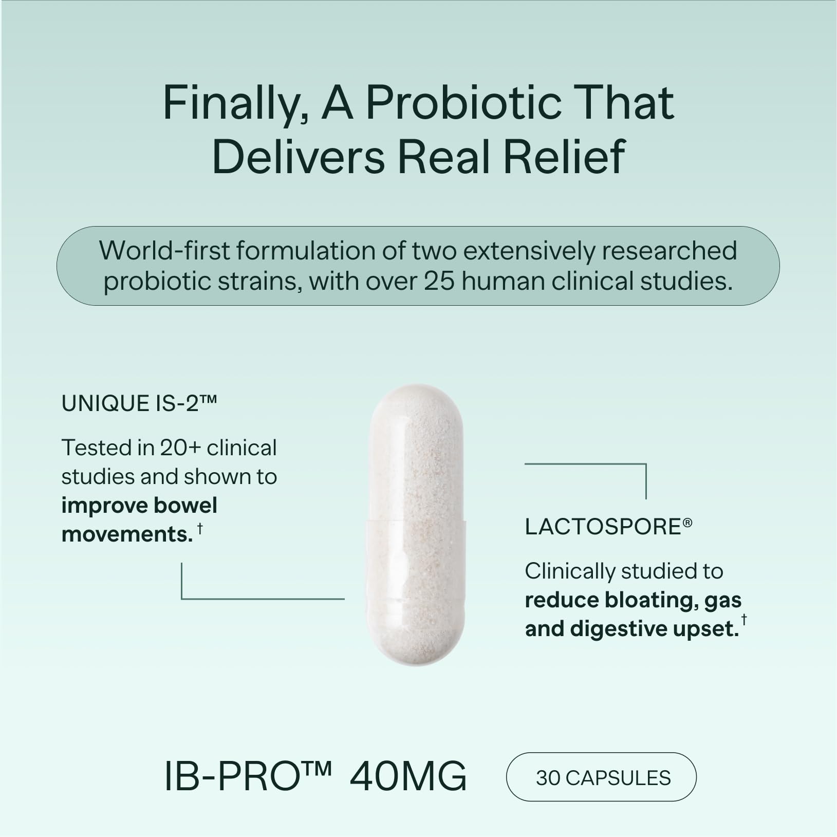 MIOME Probiotic Capsules for Women side view showing capsule size