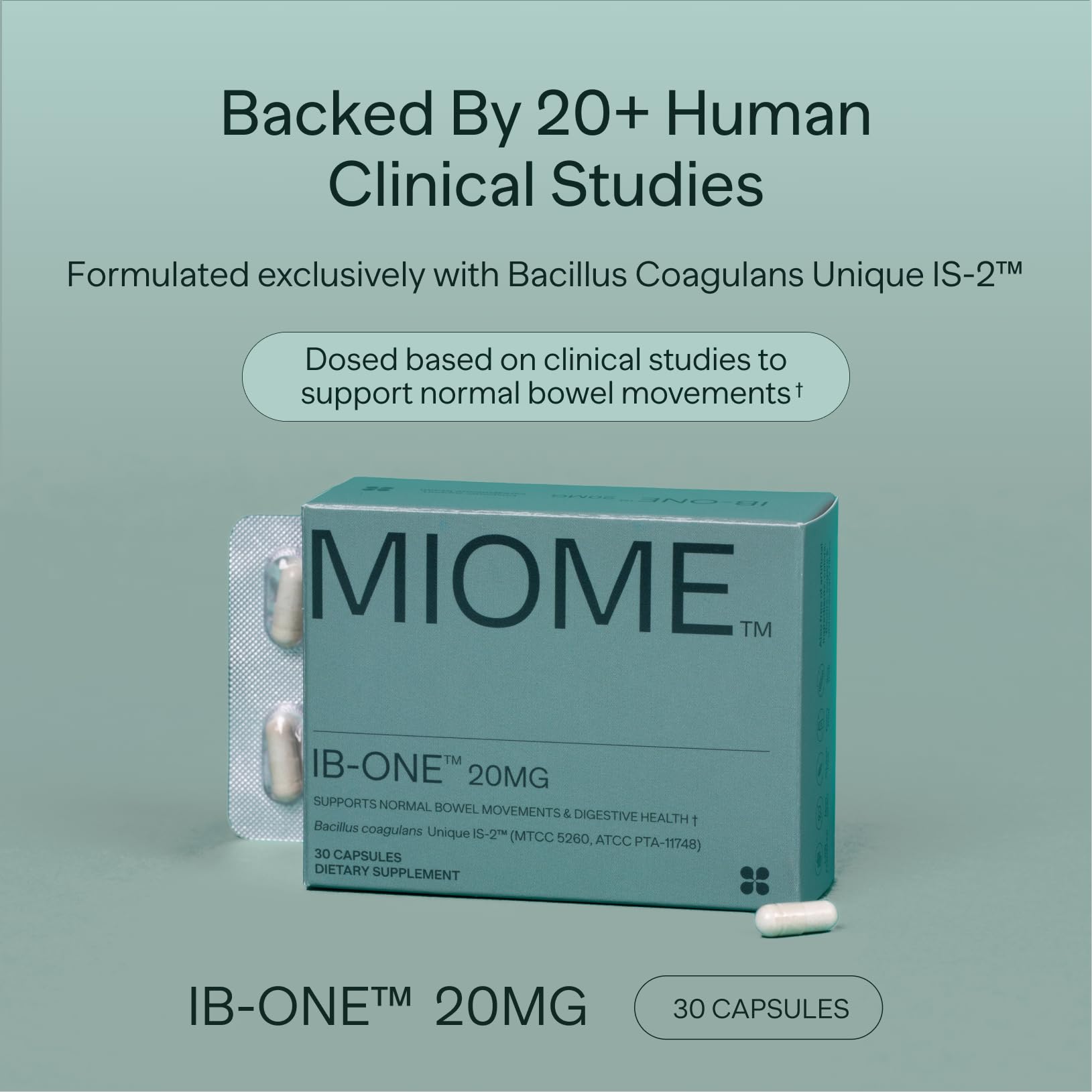 MIOME Probiotic Supplement bottle side view