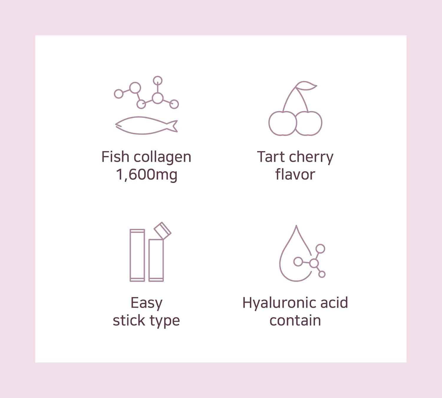 Mippeum Tart Cherry Collagen Jelly Stick opened with jelly visible