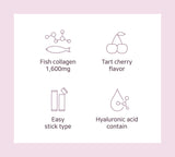 Mippeum Tart Cherry Collagen Jelly Stick opened with jelly visible