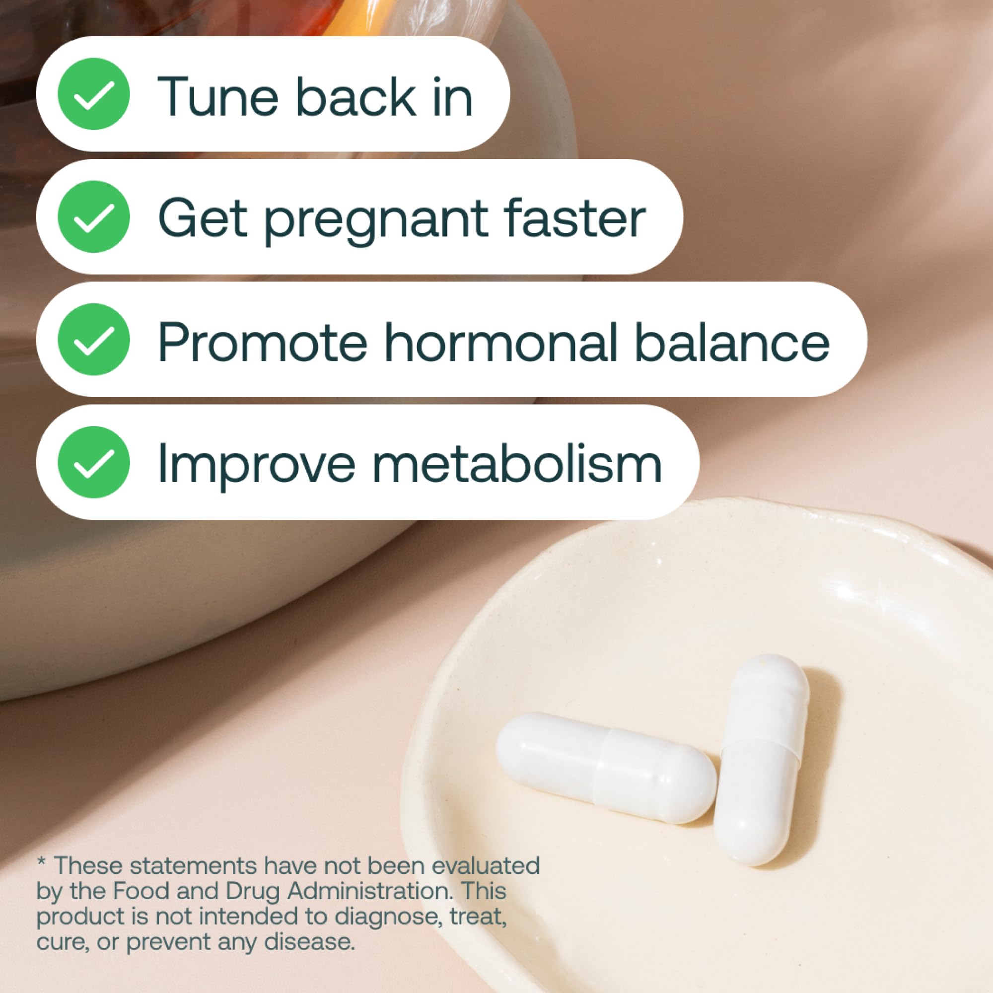 MIRA PCOS Multivitamins capsules on a wooden table