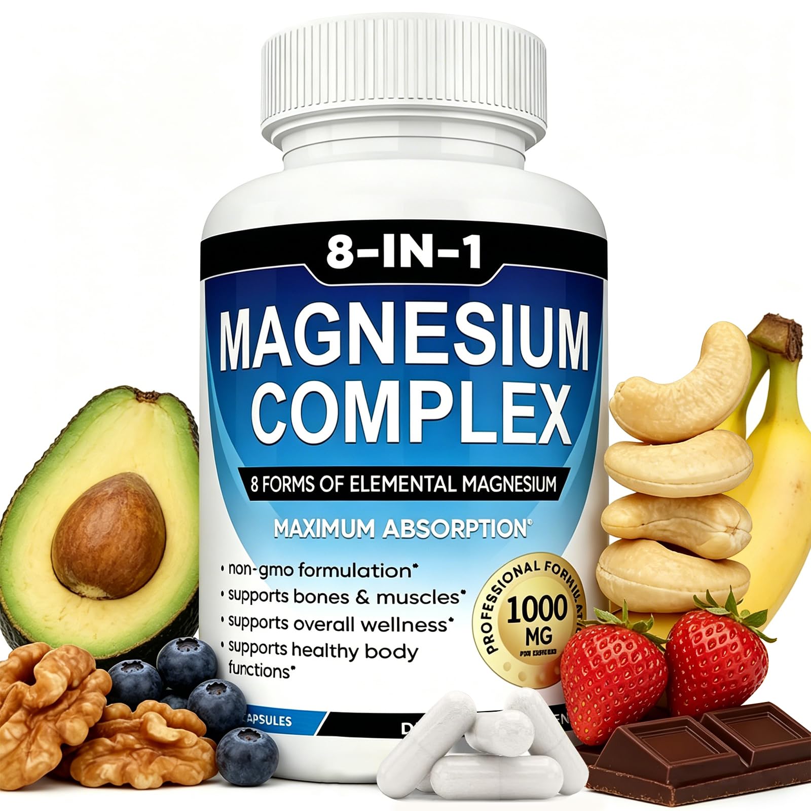 MIRACLE OFFICIAL Magnesium Complex 90 vegetarian capsules front view
