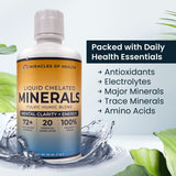 Miracles of Health Liquid Chelated Minerals 510g side view showing cap