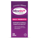 MiraLAX MiraGUT Daily Probiotic Supplement bottle front view