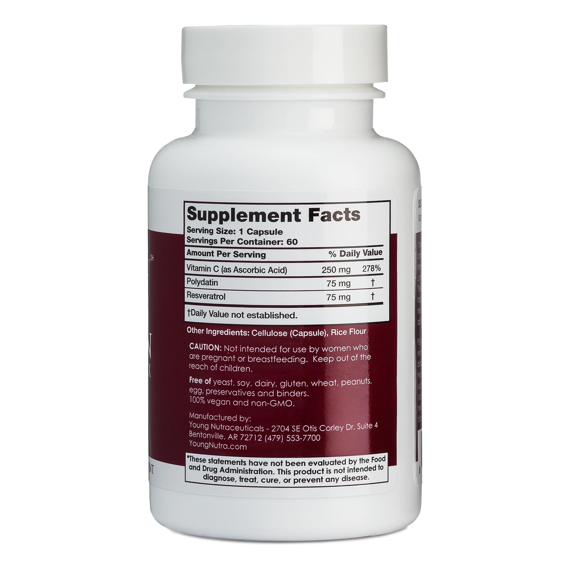 Mirica Resveratrol Supplement 75mg Polydatin ingredients list