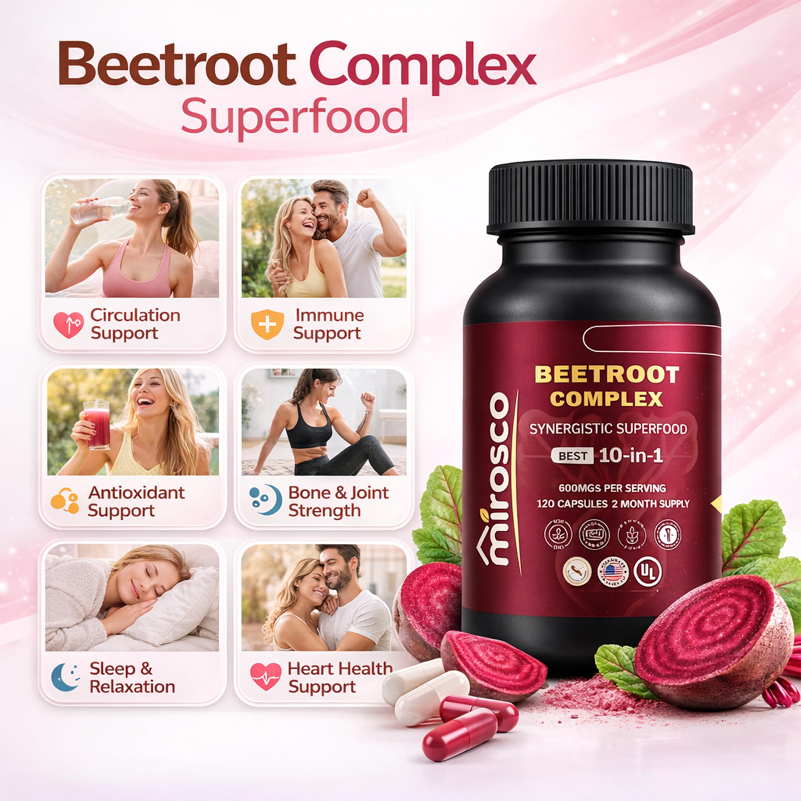 Mirosco Beet Root Capsules organic certification label