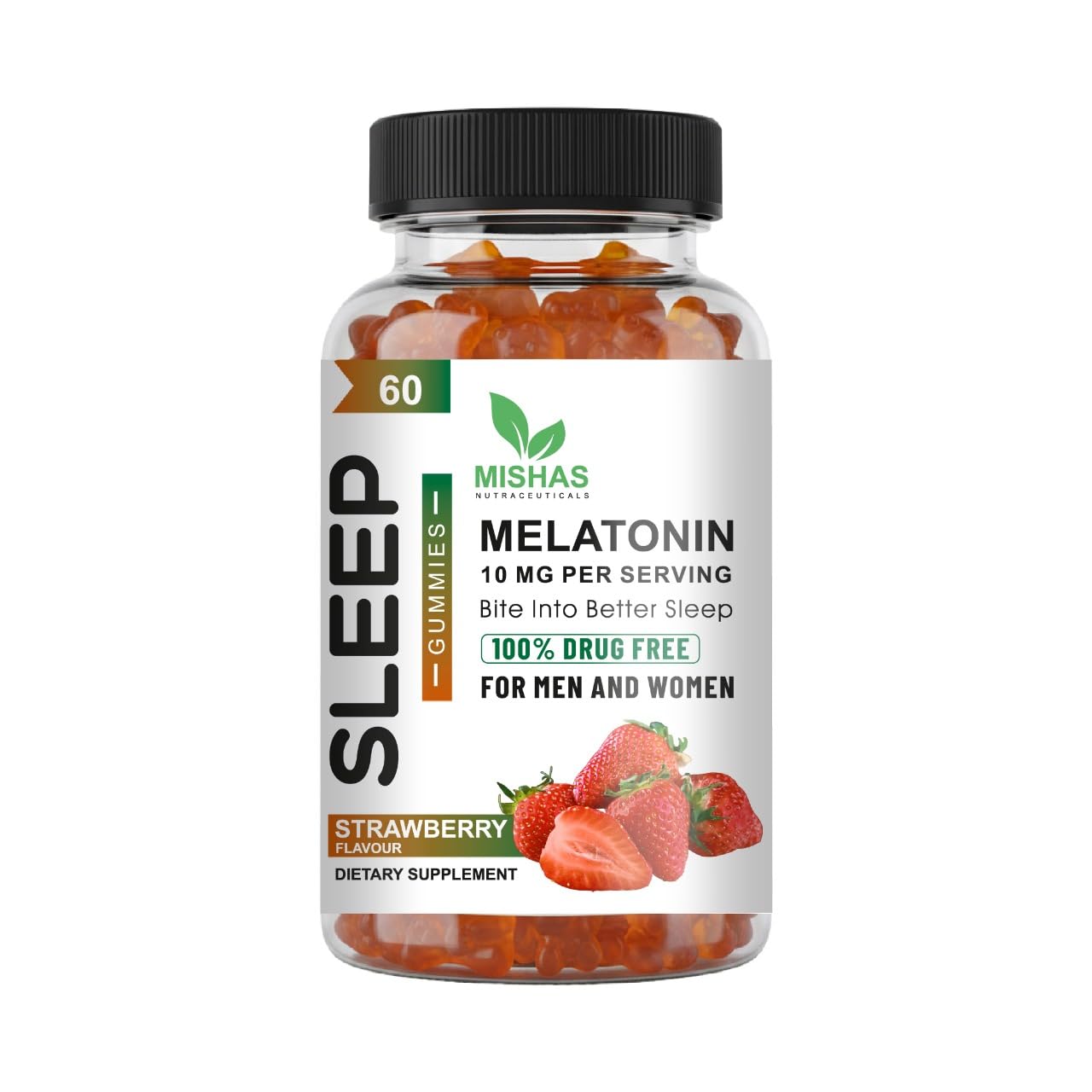 Mishas Melatonin Gummies 60 count front view