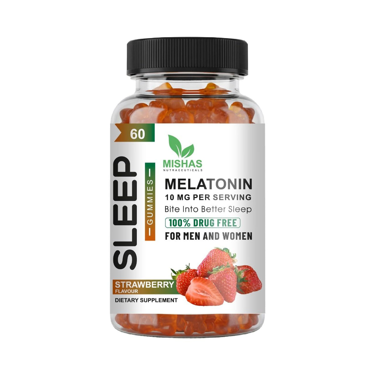 Mishas Melatonin Gummies 60 count front view
