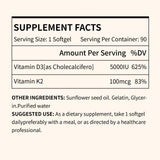 MISS PEP Vitamin D3 + K2 Softgels bottle side view