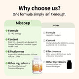 MISS PEP Vitamin D3 + K2 Softgels on a wooden table