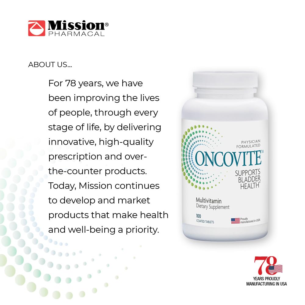 Mission Pharmacal Oncovite Blended Vitamin & Mineral Supplement dosage details