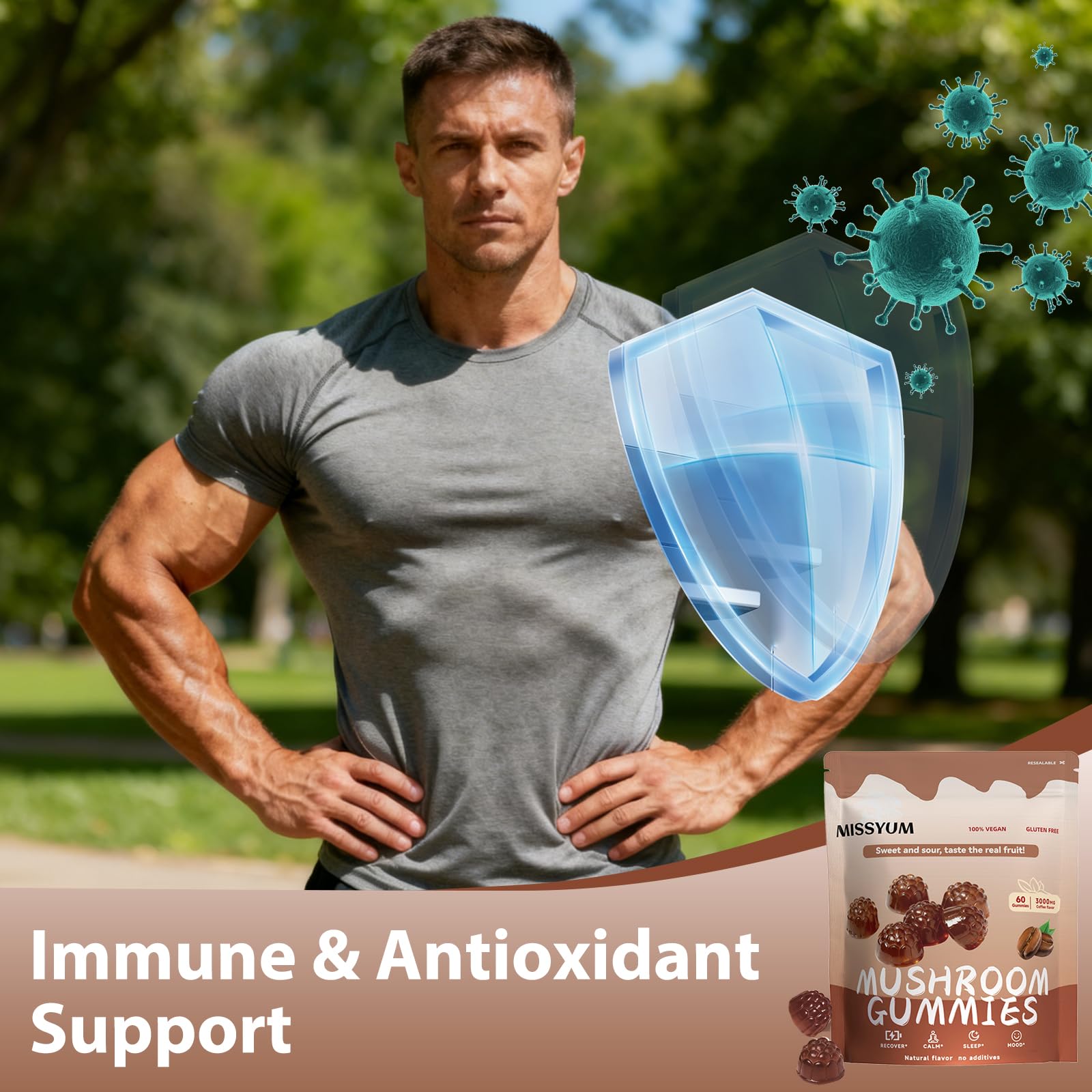 MISSYUM 10-in-2 Mushroom Blend Supplement packaging