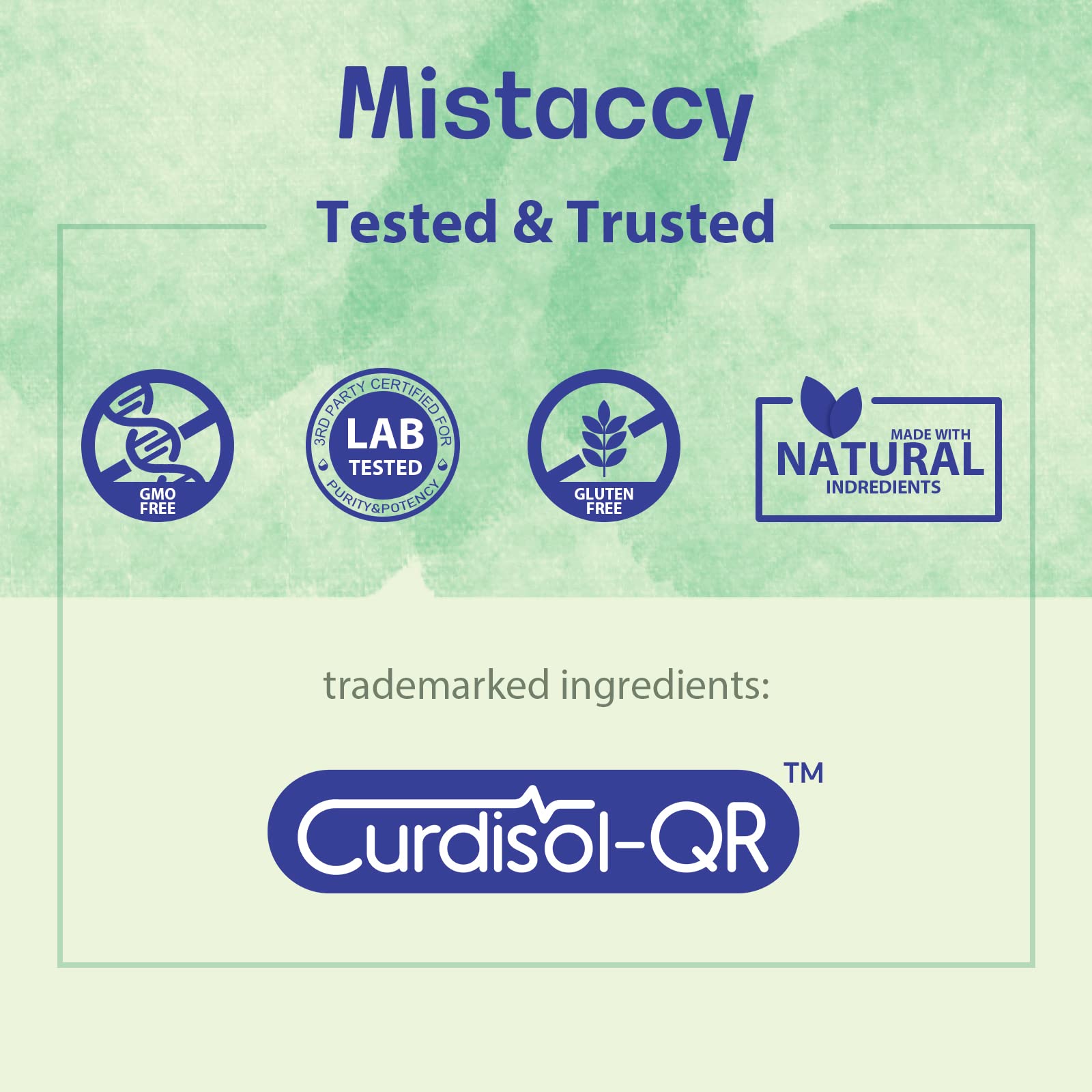 Mistaccy CoQ10 Ubiquinol softgels on a wooden table