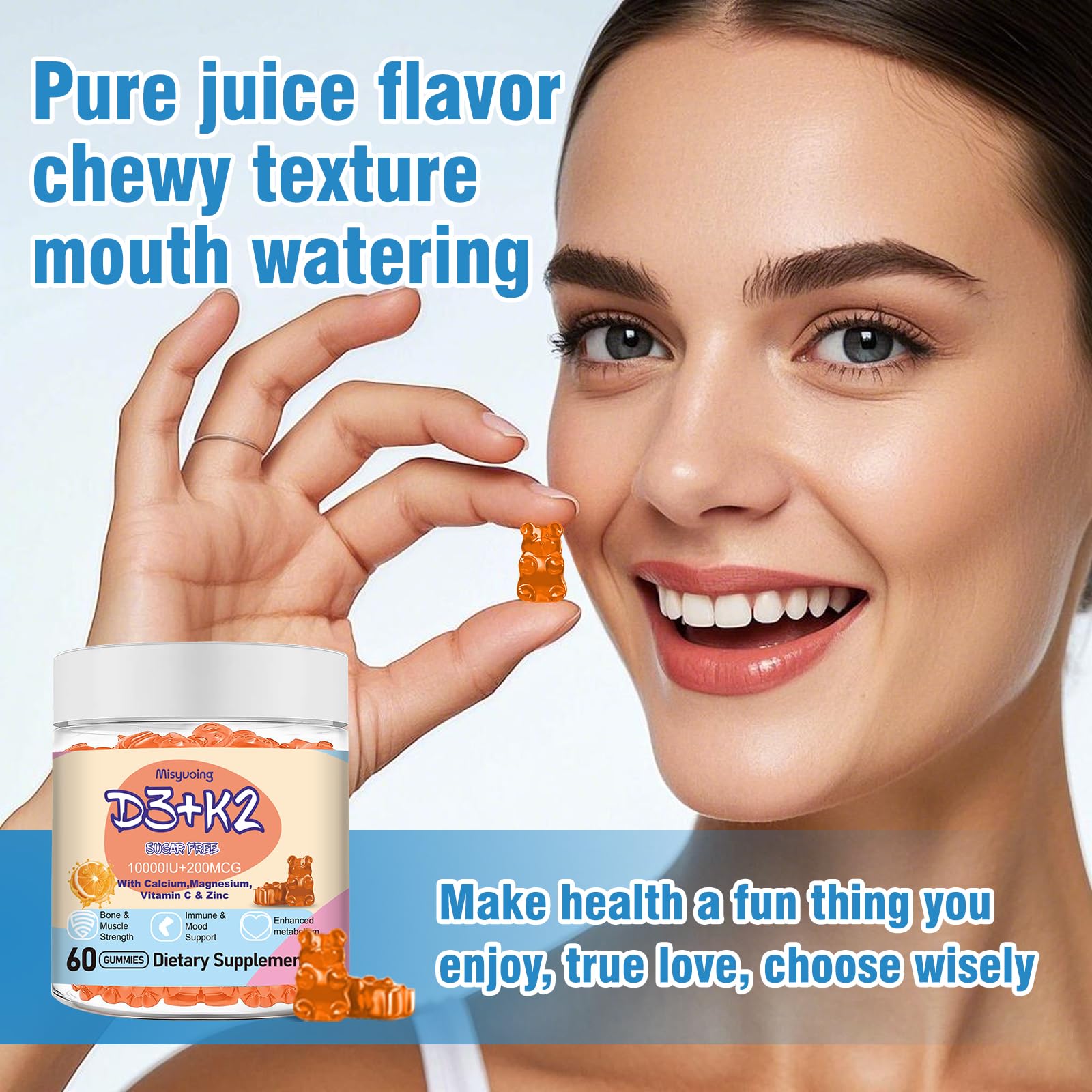 Misyvoing Multivitamin Gummies in a bowl for serving