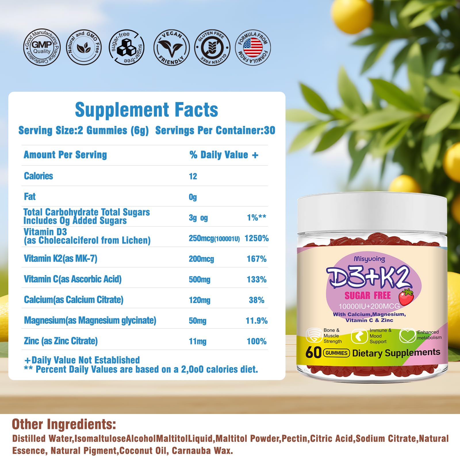 Misyvoing Multivitamin Gummies with fresh fruits